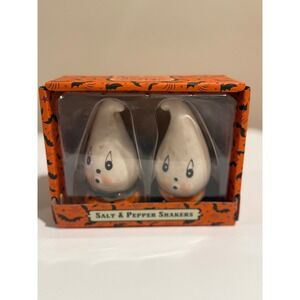 Johanna Parker Design Halloween Ghost Salt and Pepper Shaker Set Vintage Style